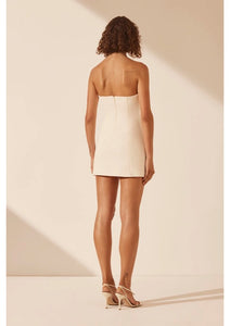 Shona Joy - Amura Strapless Button Up Mini Dress in Cream (6)