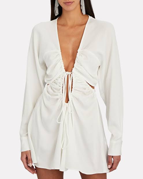 Christopher Esber Ruched V Neck Mini