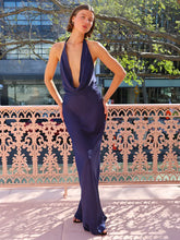 Load image into Gallery viewer, By Nicola Gigi Backless Cowl Neck Maxi Dress in Navy (8)