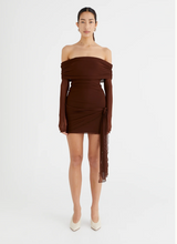 Load image into Gallery viewer, Benni Yasmin Off Shoulder Mini Dress Cacao