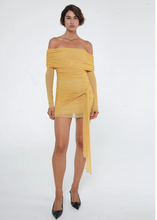 Load image into Gallery viewer, Benni Yasmin Off Shoulder Mini Dress Mustard