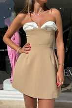 Load image into Gallery viewer, Odd Muse The Ultimate Muse Exclusive Bardot Mini Dress Camel (XS)