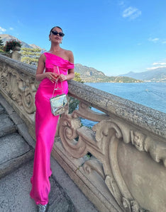 Natalie Rolt Monika Gown in Neon Pink